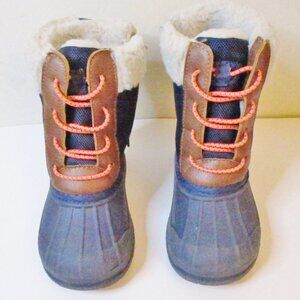 Osh Kosh B'Gosh Boys "Aspen-B" Snow Boots, Navy Blue, Faux Fux, Side Zip, Size 9